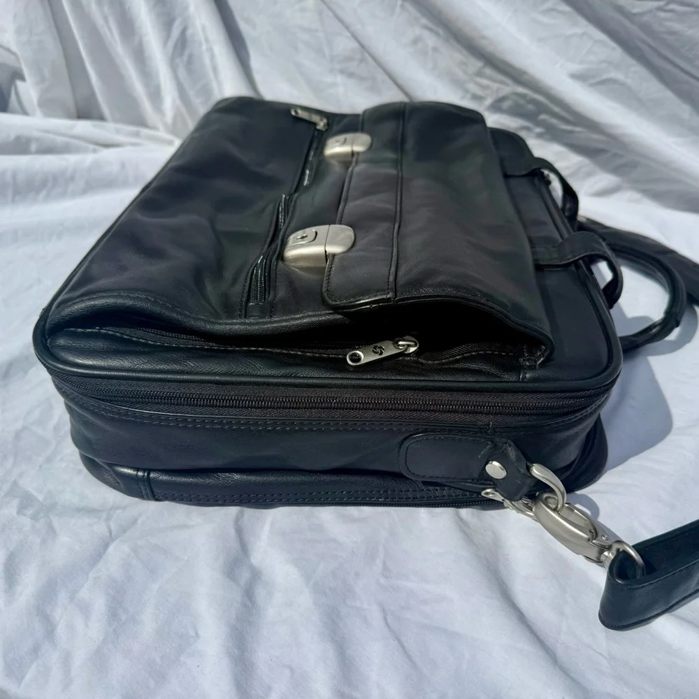 Samsonite Professional Leather Series Laptop Briefcase Shoulder Bag Black